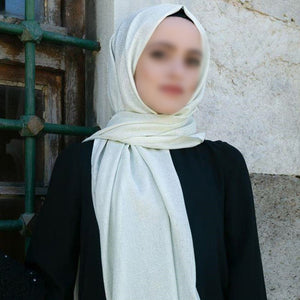 Hijab Bufanda Crudo Plateado | Hijab estilo turco suave | Muslimah Wear | Ropa de mujer musulmana | Muslimah Hijab | Mantón islámico | Moda Hijab