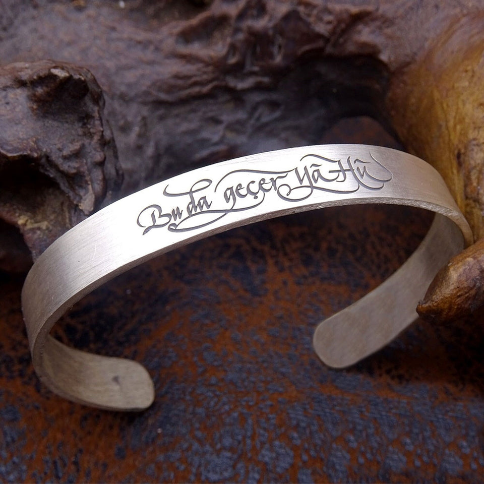 Personalized Sterling Silver Bracelet Cuff, Islamic Art, Men Bracelet, Ideal gift, Custom Bracelet, Bangle Cuff, Gifts for Her, Gift for Men