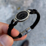 Personalized Sterling Silver Leather Bracelet, Islamic Art, Personalized, Asma ul Husna, Bracelets, Ideal gift, Gifts For Him, Gift for Her