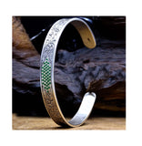 Personalized Sterling Silver Bracelet Cuff, Islamic Art, Men Bracelet, Emerald, Custom Bracelet, Bangle Cuff, Gifts for Her, Gift for Men