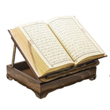 लाइट ब्राउन पोर्टेबल लकड़ी के पवित्र कुरान पढ़ना डेस्क | डेस्कटॉप बुक रीडिंग स्टैंड | पुस्तक का विषय | लकड़ी का तवा | रिहाल | लकड़ी के कुरान बॉक्स