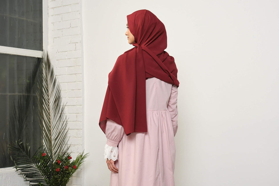 Hixhabi i Shandanit Burgundy Dubai | Hixhab i stilit të butë turk | Veshja Muslimah | Veshje për Gratë Myslimane | Muslimah Hixhab | Shall | Moda Hixhab