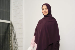 ڈیمسن دبئی سلک اسکارف حجاب | نرم ترکی انداز حجاب | مسلیمہ پہن لو | مسلم خواتین کا لباس | مسلیمہ حجاب | شال | حجاب فیشن