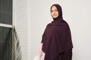 Hijab | Shami mëndafshi Damson Dubai | Hixhabi i stilit të butë turk | Veshja Muslimah | Veshje për Gratë Myslimane | Muslimah Hixhab | Shall | Moda Hixhab