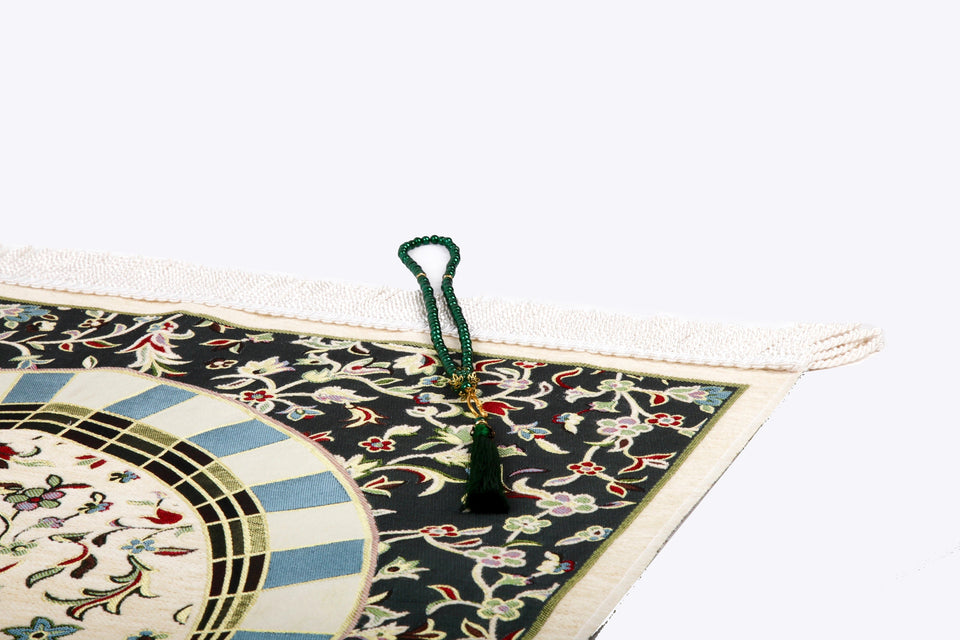 Beige Almunawara Rawda Inspired Prayer Mat, Masjid an Nabawi Prayer Rug, Rawdah Sajdah Musalla Janamaz, Unique Islamic Gift