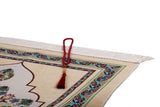 Beige Circle Of Flowers Prayer Mat, Prayer Mat with Tasbeeh, Prayer Rug, Muslim Janamaz, Bohemian Rug, Turkish Rug, Islamic Gift YSLM79