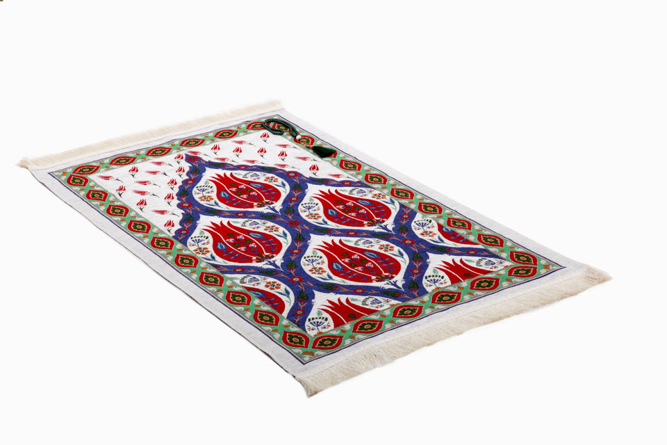 Tulips Family Prayer Mat Set, Mother and Daughter Prayer Rug, Father and Son Janamaz,  Musallah, Sajjada, Prayer Rug, Salat