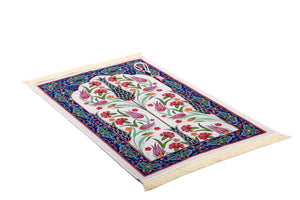 Blue New Ottoman Tiles Prayer Mat, Prayer Mat with Tasbeeh, Prayer Rug, Bohemian Rug, Turkish Rug, Islamic Gift YSLM73