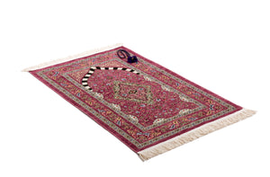 Pink Tulip Garden Prayer Mat, Prayer Mat with Tasbeeh, Prayer Rug, Muslim Janamaz, Namaz Rug, Musallah, Islamic Gift