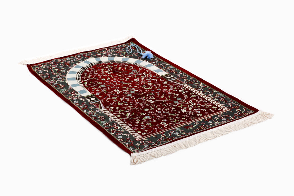 Al Masjid an Nabawi Sejadah, Rawdah Inspired Lux Prayer Mat,  Prophet's Mosque Prayer Rug, Alrawda Janamaz, Rawda, Unique Islamic Gift