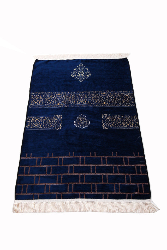 Blue Kaaba Curtain Kiswah Sejadah, Prayer Mat, Prayer Rug, Muslim Gifts for Women, Personalized Gift, Eid Gifts, Islamic Home Decor