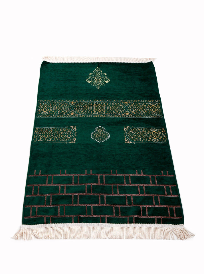 Green Kaaba Curtain Kiswah Sejadah, Prayer Mat, Prayer Rug, Muslim Gifts for Women, Personalized Gift, Eid Gifts, Islamic Home Decor - islamicbazaar