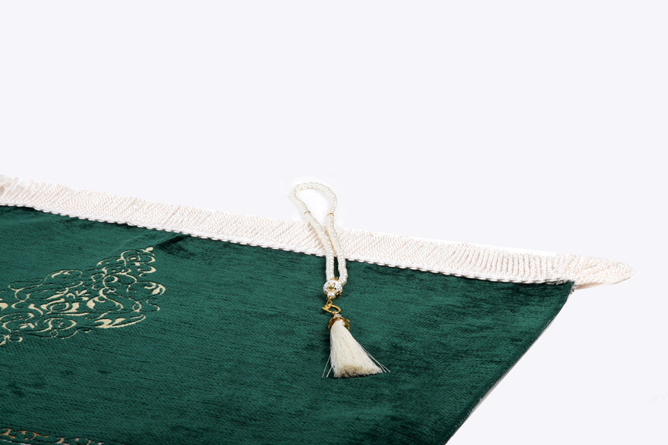 Green Kaaba Curtain Kiswah Sejadah, Prayer Mat, Prayer Rug, Muslim Gifts for Women, Personalized Gift, Eid Gifts, Islamic Home Decor - islamicbazaar