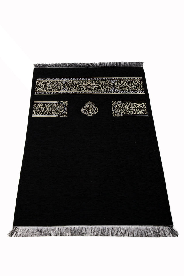 NEW Kaaba Kiswah Inspired Prayer Mat | Personalized Gift |  Musallah | Masjid al Haram Sajjada | Janamaz | Prayer Rug | Islamic Masalla
