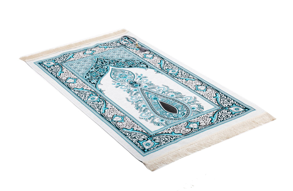 Ottoman Flowers Prayer Mat, Prayer Mat with Tasbeeh, Prayer Rug, Bohemian Rug, Turkish Rug, Islamic Gift