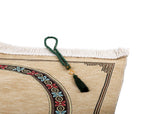 Framed Ethnic Beige Sejadah, Rawdah Inspired Lux Prayer Mat,  Prophet's Mosque Prayer Rug, Alrawda Janamaz, Rawda, Unique Islamic Gift