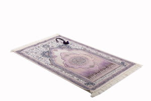 Lilac Azraah Cotton Prayer Mat | Chenille Sajjada | Lux Musallah | Prayer Rug | Janamaz MVD73