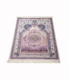Lilac Azraah Cotton Prayer Mat | Chenille Sajjada | Lux Musallah | Prayer Rug | Janamaz MVD73