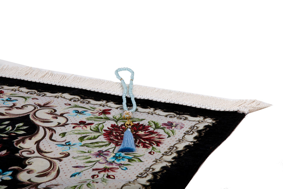 Lei Flowers Sejadah, Rawdah Inspired Lux Prayer Mat,  Prophet's Mosque Prayer Rug, Alrawda Janamaz, Rawda, Unique Islamic Gift
