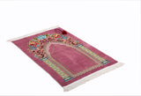 Pink Flower Gate Prayer Mat, Prayer Mat with Tasbeeh, Prayer Rug, Muslim Janamaz, Sajadah Cantik , Islamic Gifts