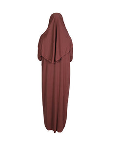 Cinnamon One Piece Women's Prayer Dress | Abaya | Burqa | Muslim Prayer Dress | Islamic Dress | Khimar Niqab | Jalabiya | Muslim Gifts