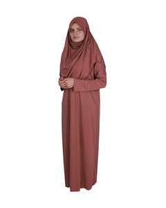 Cinnamon One Piece Women's Prayer Dress | Abaya | Burqa | Muslim Prayer Dress | Islamic Dress | Khimar Niqab | Jalabiya | Muslim Gifts