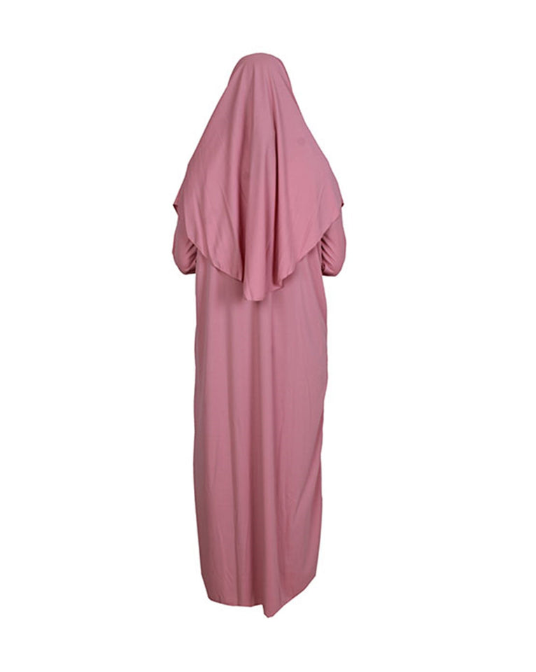 Lagana ružičasta ženska molitvena haljina | Abaya | Burqa | Muslimanska molitvena haljina | Islamska haljina | Khimar Niqab | Muslimanski pokloni | Janamaz