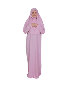Light Pink One Piece Women's Prayer Dress | Abaya | Burqa | Muslim Prayer Dress | Islamic Dress | Khimar Niqab | Muslim Gift | Plus Size
