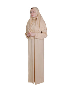 Beige One Piece Women's Prayer Dress | Abaya | Burqa | Muslim Prayer Dress | Islamic Dress | Khimar Niqab | Gifts for Her | Jainamaz |Jilbab