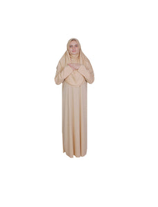 Bež jednodijelna ženska molitvena haljina | Abaya | Burqa | Muslimanska molitvena haljina | Islamska haljina | Khimar Niqab | Pokloni za nju | Jainamaz | Jilbab