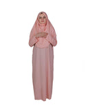 Soft Pink One Piece Women's Prayer Dress | Abaya | Burqa | Muslim Prayer Dress | Islamic Dress | Khimar Niqab | Muslim Gift | Plus Size