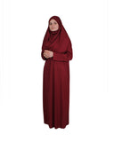 Burgundy One Piece Women's Prayer Dress | Abaya | Burqa | Muslim Prayer Dress | Islamic Dress | Khimar Niqab | Muslim Gift | Islamic Dress