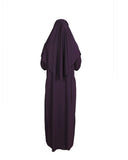 Dark Purple One Piece Women's Prayer Dress | Abaya | Burqa | Muslim Prayer Dress | Islamic Dress | Khimar Niqab | Muslim Gift