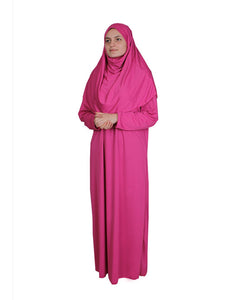 Pink One Piece Women's Prayer Dress | Abaya | Burqa | Muslim Prayer Dress | Islamic Dress | Khimar Niqab | Muslim Gift | Plus Size | Jilbab
