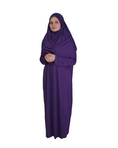 Ljubičasta ljubičasta jednodijelna ženska molitvena haljina | Abaya | Burqa | Muslimanska molitvena haljina | Islamska haljina | Khimar Niqab | Muslimanski poklon | Muslim Kid