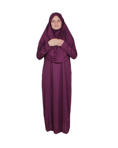 Damson One Piece Women's Prayer Dress | Abaya | Burqa | Muslim Prayer Dress | Islamic Dress | Khimar Niqab | Muslim Gift | Muslim Kid