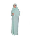 Eau de Nil One Piece Women's Prayer Dress | Abaya | Burqa | Muslim Prayer Dress | Khimar | Muslim Gift | Gifts for Her | Maternity Dress