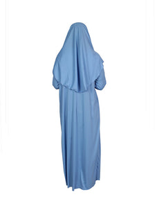 Sky Blue One Piece Women's Prayer Dress | Womens Abaya | Burqa | Muslim Prayer Dress | Khimar | Muslim Gift | Gifts for Her | Niqab | Jilbab