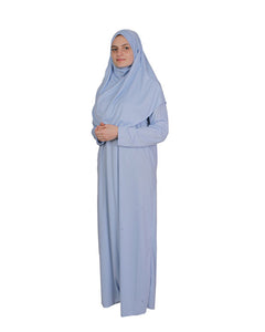Dječja plava jednodijelna ženska molitvena haljina | Ženska Abaya | Burqa | Muslimanska molitvena haljina | Khimar | Muslimanski poklon | Pokloni za nju | Niqab
