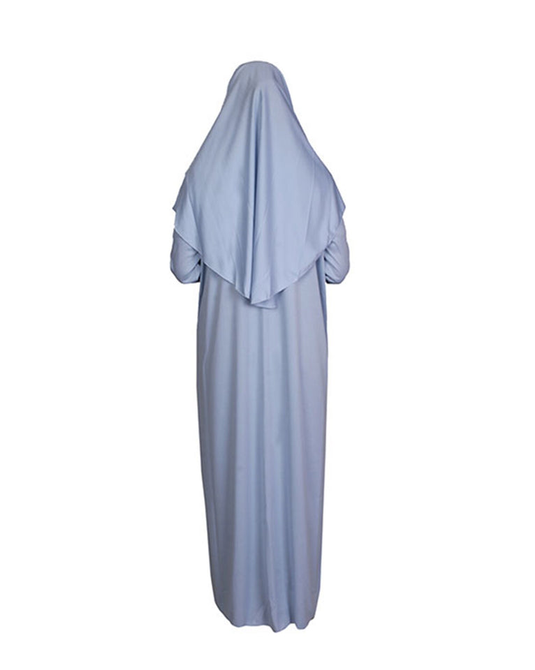 Baby Blue One Piece Women's Prayer Dress | Womens Abaya | Burqa | Muslim Prayer Dress | Khimar | Muslim Gift | Gifts for Her | Niqab