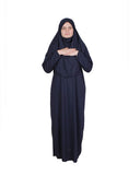 Navy Blue One Piece Women's Prayer Dress | Abaya | Burqa | Muslim Prayer Dress | Khimar Niqab Jilbab | Muslim Kids Gift | Gifts for Her |