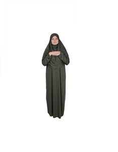 Khaki One Piece Women's Prayer Dress | Abaya | Burqa | Muslim Prayer Dress | Khimar Niqab Jilbab | Muslim Kids Gift | Gifts for Her | Hijab