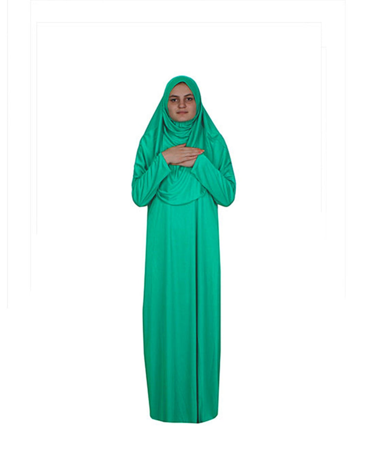 Light Green One Piece Women's Prayer Dress | Abaya | Burqa | Muslim Prayer Dress | Khimar Niqab Jalabiya | Muslim Kids Gift | Gifts for Her
