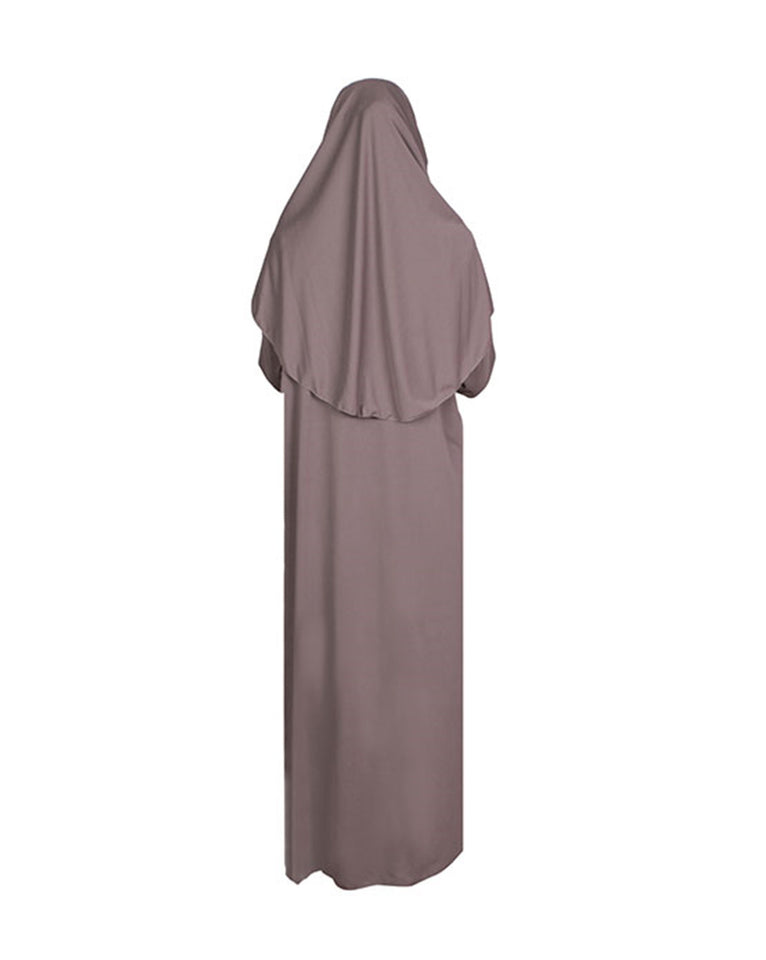 Milky Brown One Piece Women's Prayer Dress | Womens Abaya | Burqa | Muslim Prayer Dress | Khimar | Muslim Gift | Gifts for Her | Niqab
