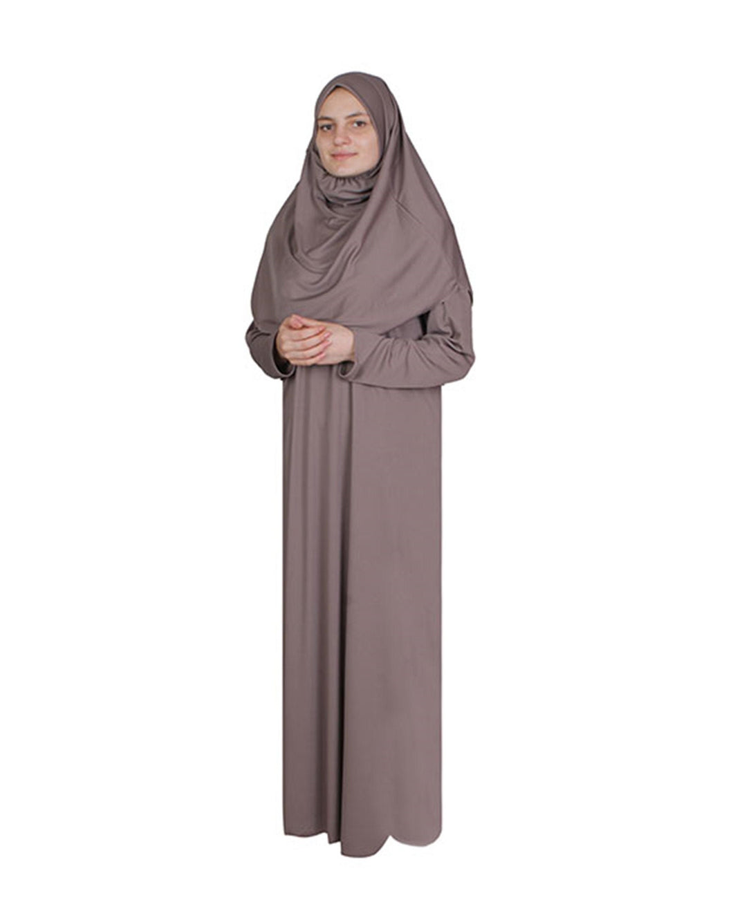 Milky Brown One Piece Women's Prayer Dress | Womens Abaya | Burqa | Muslim Prayer Dress | Khimar | Muslim Gift | Gifts for Her | Niqab