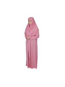 Light Rose Zippered One Piece Women's Prayer Dress | Womens Abaya | Burqa | Muslim Prayer Dress | Khimar Niqab | Muslim Gift | Jalabiya