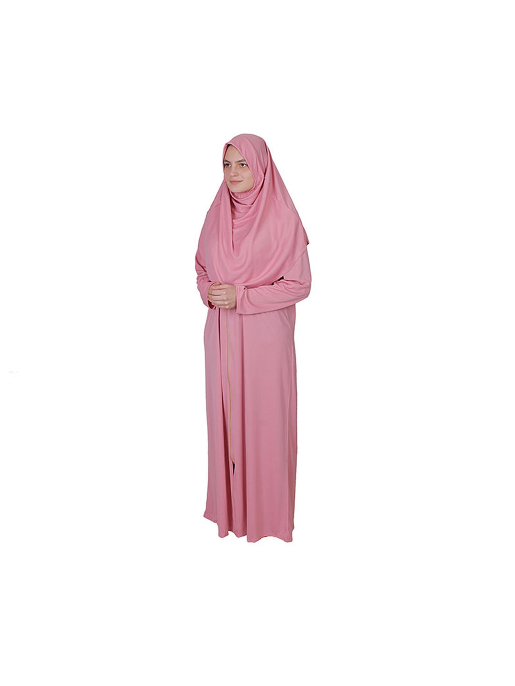 Light Rose Zippered One Piece Women's Prayer Dress | Womens Abaya | Burqa | Muslim Prayer Dress | Khimar Niqab | Muslim Gift | Jalabiya