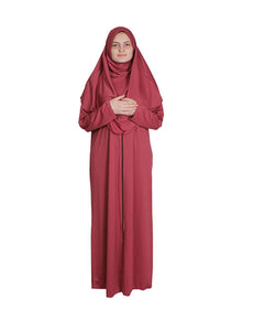 Tan Zippered One Piece Women's Prayer Dress | Women Abaya | Burqa | Muslim Prayer Dress | Khimar Niqab | Islamic Gift | Jalabiya | Jilbab