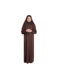 Brown Zippered One Piece Women's Prayer Dress | Women Abaya | Burqa | Muslim Prayer Dress | Khimar Niqab | Islamic Gift | Jalabiya | Janamaz