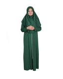Green Zippered One Piece Women's Prayer Dress | Women Abaya | Burqa | Islamic Prayer Dress | Khimar Niqab | Islamic Gifts | Jainamaz | Salah